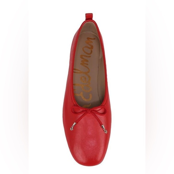 SAM EDELMAN ARI BALLET FLATS IN HEIRLOOM RED LEATHER 7.5 - Picture 4 of 9
